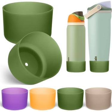 Imagem de Mity rain 2 peças de bota de silicone para garrafa de água Owala 680.4 g 850.5 g 947.2 g 1,134.0 g acessórios, bota translúcida para FreeSip/Twist/Tumbler/Flip, protetor inferior de manga protetora