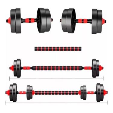 Imagem de Kit Halteres de Anilhas E Barras Ajustáveis 15kg - MK FIT