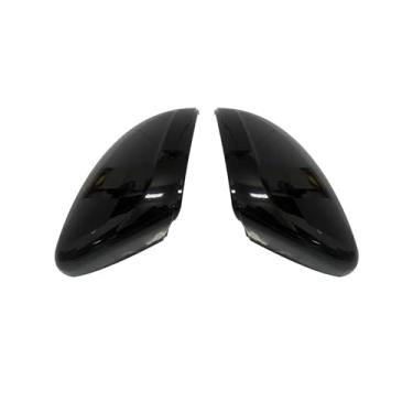 Imagem de Compatível com Peugeot 208/2008 2012-2018 capa de espelho retrovisor de porta lateral guarnições acessórios de carro substituição do lado esquerdo + direito (preto)