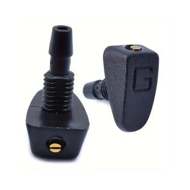 Imagem de Conjunto de 2 peças de jatos de lavadora de para-brisas para carro kit de pulverização de limpador de capô dianteiro universal bocal de pulverização para ventilador de irrigação