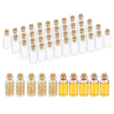 Imagem de PATIKIL Frascos pequenos de vidro de 4 ml, mini frascos transparentes de 50 frascos de vidro vazios com rolha de cortiça, pequenos frascos para artesanato em creme em pó