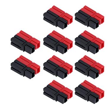 Imagem de KIMISS 10 Pares de Conectores de Bateria Vermelho Preto Plugues Terminais 75A Eletrônica de Fonte de Alimentação Modular, Latão Banhado a Prata Confiável para Distribuição de Energia Eficiente