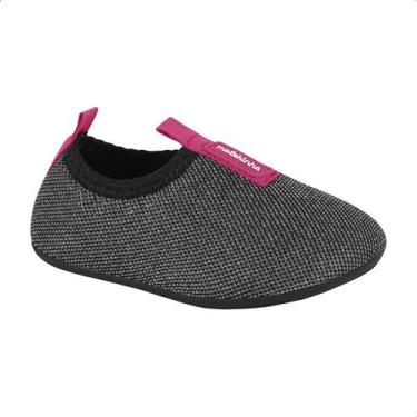 Imagem de Sapatilha Bebê Molekinha Menina Meia Knit Slip On Conforto, Preto, Pra