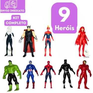 Imagem de Kit 9 Mini Bonecos Marvel Páscoa Infantil Lembrancinha Dia das Criança