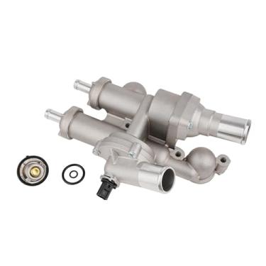 Imagem de Baxzl Conjunto de carcaça de termostato de alumínio para Dodge Avenger Caliber Journey para Jeep Compass Patriot para Chrysler 200 Sebring 2007-2020 1.8L 2.0L 2.4L L4 Substitui 68003582AB 902-319