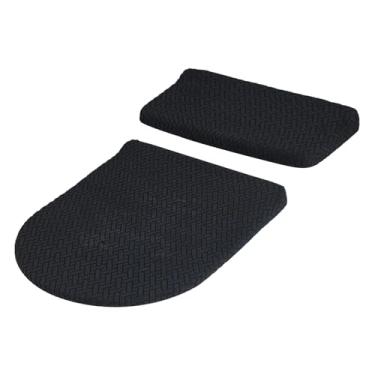 Imagem de ＫＬＫＣＭＳ Conjunto de para vaso sanitário e caixa acoplada, laváveis, práticas e confortáveis, com elástico na base, Preto