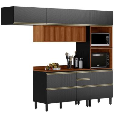 Imagem de Cozinha Modulada 4 Pecas 270 cm Ripado DP2704 Demartez