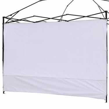 Imagem de Tenda de parede lateral à prova d'água para toldos de 3 x 3 m, tenda dobrável de perna reta, toldos instantâneos ao ar livre, 1 peça de parede lateral de dossel branco apenas