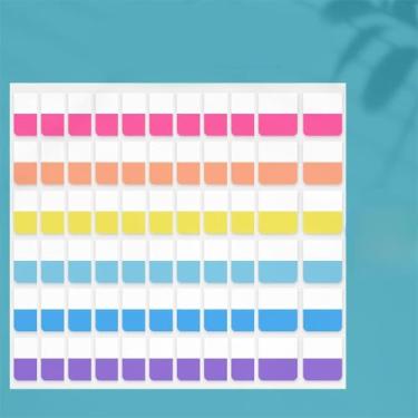 Imagem de 6 marcadores de notas adesivas coloridas para livros, cadernos, fichários, sistema de arquivamento, organizador de código, suprimentos, abas autoadesivas