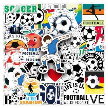 Imagem de 50 peças de adesivos de bola de futebol para garrafa de água, telefone, laptop, decalques esportivos, lembrancinhas de festa e decorações
