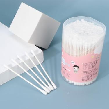 Imagem de Yinhing Cabeça Dupla Cotonetes de Algodão Descartável Pele Macia Amigável Cabeça Espiral Redonda bebê Orelha Limpeza Maquiagem Remoção Rosto Limpeza Rosa 10 Caixas 7cm