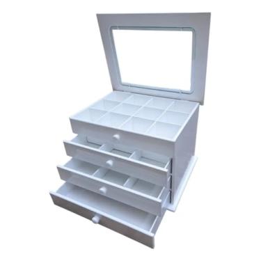 Imagem de Caixa para guardar joias (com vidro) (Branco)