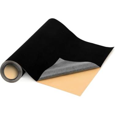 Imagem de Forro de papel autoadesivo de veludo para joias, gavetas, artesanato, tecido, descasque e cole preto, forro de veludo macio para gavetas, faça você mesmo, 45 x 299 cm