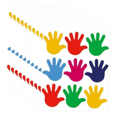 Imagem de Generic 90 Adesivos Coloridos com Formato de Mão - Adesivos Decorativos para Parede - Recortes e Etiquetas Decorativas para Envelopes