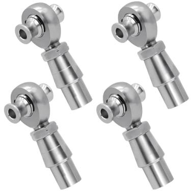 Imagem de OUBULU Kit de extremidade de haste de juntas Heim de 7/20.3 cm, kit de pinos de juntas cromadas de 2,2 cm, rosca direita e esquerda com porca de atolamento e alargador (2 pares)