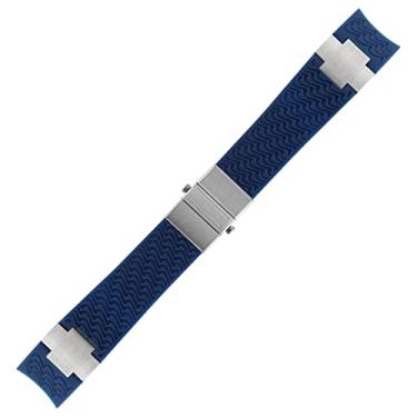 Imagem de FFHAO Pulseira de relógio à prova d'água para Ulysse Nardin pulseira de borracha de silicone pulseiras esportivas pulseiras de reposição acessórios de relógio peças (cor: 16, tamanho: 22mm)