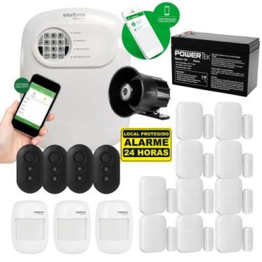 Imagem de Kit Alarme Sem Fio Intelbras 10 Magnéticos, 3 Infravermelhos, Bateria 