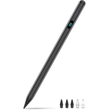 Imagem de Lápis para iPad com pontas magnéticas e 5 pontas extras, carregamento rápido USB-C, caneta Stylus compatível com iPad 6-11th/A16, Air M3/M2/3-5th, Pro M4&M5/11/12.9/33.0 cm, Mini 5th-7th/A17Pro (preto