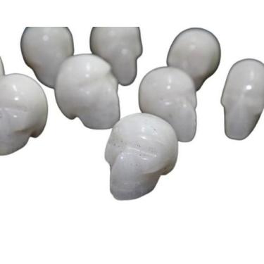 Imagem de Cranio Não Pingente Pedra Quartzo Leitoso Esculpido Natural - Cristais