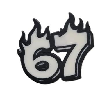 Imagem de Znet3D Ímã de chama "170.2 cm – Número de design arrojado e energético com dois ímãs de 10 x 3 mm – Várias cores disponíveis para geladeira, armário ou exibição (vermelho/prata)