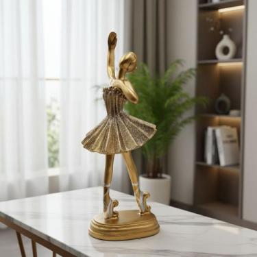 Imagem de Enfeite de mesa Luxo Bailarina Em Resina 20 Cm Com Brilho - Brateliez,