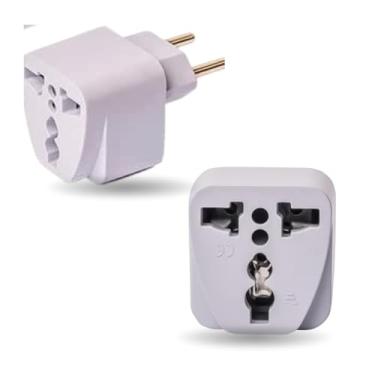 Imagem de Kit com 3 Adaptadores de Tomada Benjamin Universal 10A 250V Bivolt Compatível com Plugues Europeus (EU) e Britânicos (UK), Plástico e Metal, Padrão Brasileiro Tipo N (3)