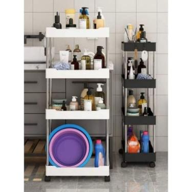 Imagem de Carrinho Auxiliar Organizador 4 Andares com Rodinhas – Multiuso para Casa, Oficina, Salão e Armazenamento de Objetos(ALEATORIO,G)