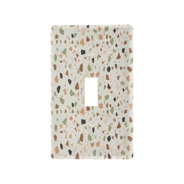Imagem de Wassud Placa de cobertura de interruptor de luz, padrão de terraço, capas de tomada decorativas, placa de parede para tomadas elétricas, interruptor único 11,5 x 7,6 cm