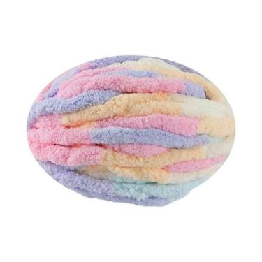 Imagem de Fio Grosso Multicolorido 250g Macio E Quente Para Tricô, Crochê, Cober