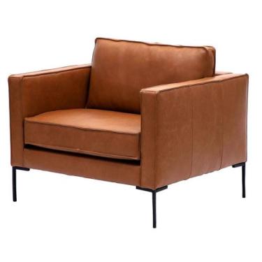 Imagem de Poltrona Couro Ettore Caramelo Westwing - Westwing Collection, Couro, 