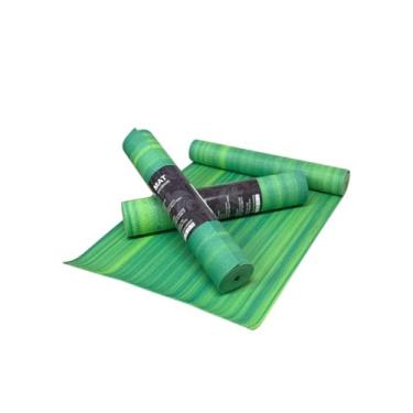 Imagem de Tapete de Yoga Texturizado, Verde com Listras, Antiderrapante para Exercícios e Pilates