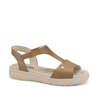 Imagem de Sandália Feminina Flatform Tiras Comfortflex Marrom-37043, 38, Marrom
