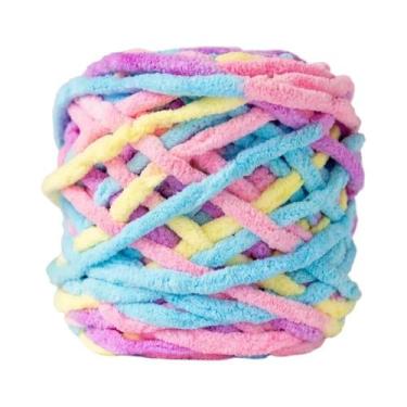 Imagem de Fio De Tricô De Chenille Macio, Linha De Algodão Ice Strip, Lã DIY Par