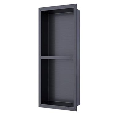 Imagem de Nicho de chuveiro, prateleira embutida de aço inoxidável, organizador de chuveiro de produtos de higiene pessoal, sala de estar em casa, quarto, banheiro, alcovas de armazenamento à prova d'água (Cor