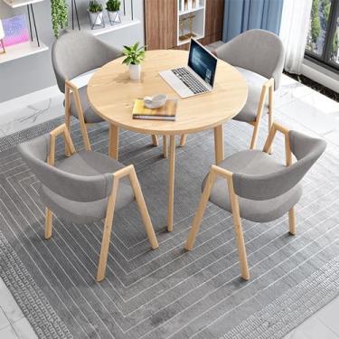 Imagem de Mesa de clube de recepção de escritório, mesa de negociação e conjunto de cadeira, conjunto de mesa de jantar redonda, pequenas mesas de sala de conferências, conjunto de mesa de jantar de cozinha de