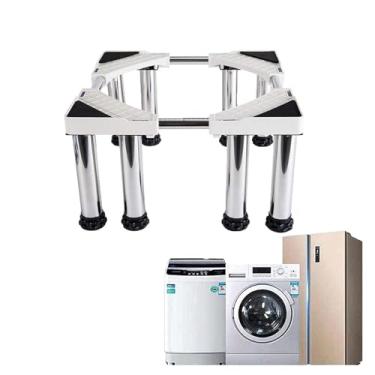 Imagem de Lavadora Pedestal Branco 28 Largo Universal com 12 Pés Resistentes Ajustável Dolly Máquina de Lavar Base Base Ajustável Multifuncional, Branco 12 Pé-15 cm