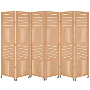 Imagem de 6 Biombo Divisoria Com Rodinha Painel Repartido de Ambiente Decoração Rodizio (Horizontal Vertical)
