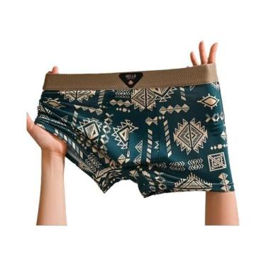 Imagem de Cuecas Boxer Masculinas plus Size 6XL De Seda Gelada Respiráveis Com E