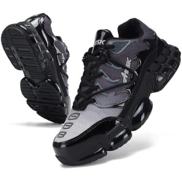 Imagem de KCVTD Tênis feminino com bico de aço, para segurança, trabalho, leve, antiderrapante, confortável, bico composto, antiderrapante, casual, tênis de caminhada, Cinza, 13 Women/11.5 Men