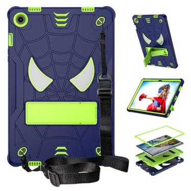 Imagem de Dteck Capa à prova de choque para Galaxy Tab A9+ 11 polegadas (SM-X210) com suporte/alça de ombro, design de 3 camadas de aranha fofa, à prova de quedas, resistente a impactos, proteção para crianças