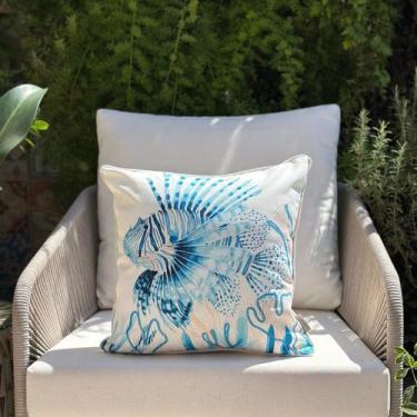 Imagem de Capa de Almofada Impermeável Peixe Azul 45x45 - AMOFADAS