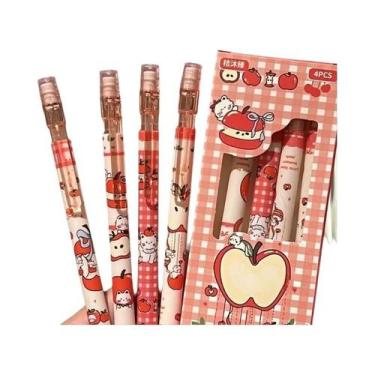 Imagem de Conjunto De 4 Lápis Mecânicos De 0,5mm Com Borracha, Escrita Suave E A