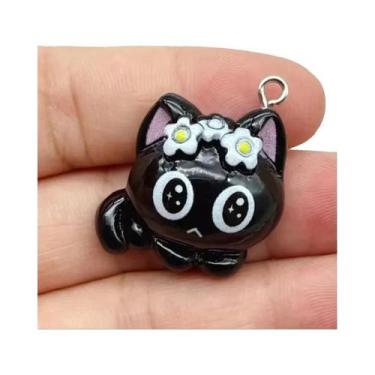 Imagem de Pingentes De Gato Preto 10 Peças - Lindos Pingentes De Animais Para Ch