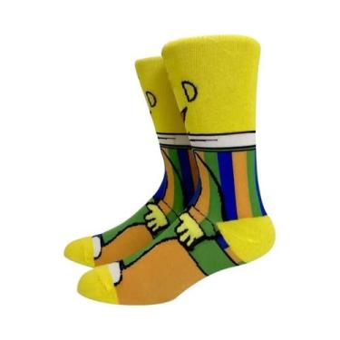 Imagem de Meias Masculinas Longas Com Personagens De Desenhos Animados, Confortá