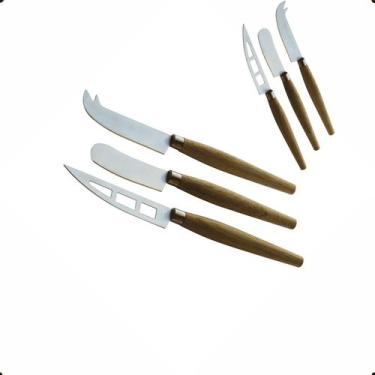 Imagem de Conjunto de 3 Facas de Madeira para Queijo - YH0070 BTC