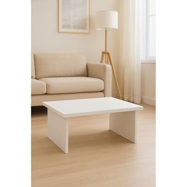 Imagem de Mesa de Centro Basic MDF Branco Fosco Moderna Compacta e Fácil Montagem