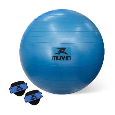 Imagem de Kit Bola de Pilates - 55cm + Luvas Musculação em EVA-Unissex