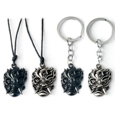 Imagem de Pingente de chaveiro Cyberpunks 2077 Demon Mask Metal