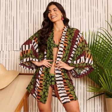 Imagem de Saída de Praia Kimono Estampa Donna Carioca-Feminino