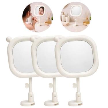 Imagem de 3 Espelhos de Parede Regulável Articulado com Adesivo - Saz, Branco